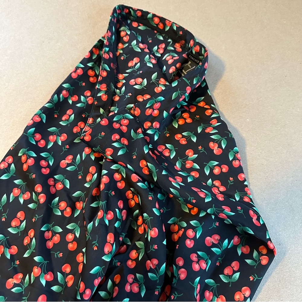 Cherry Silk Mid-length Skirt